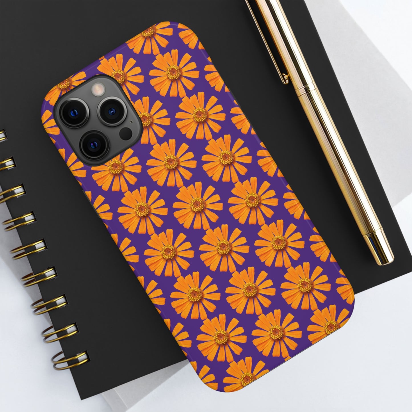 Orange Zinnia Purple Tough Phone Case