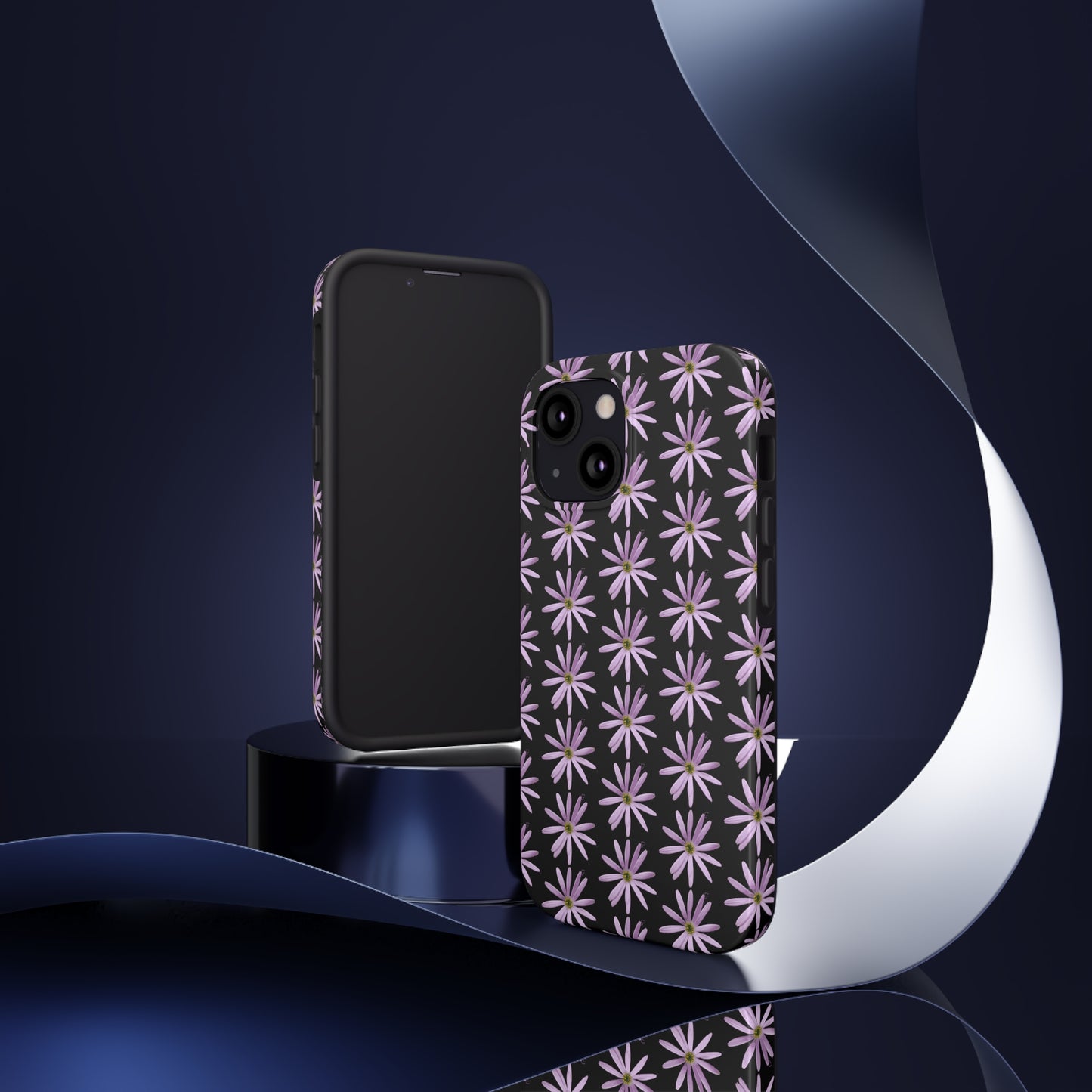 Aster Black Tough Phone Case