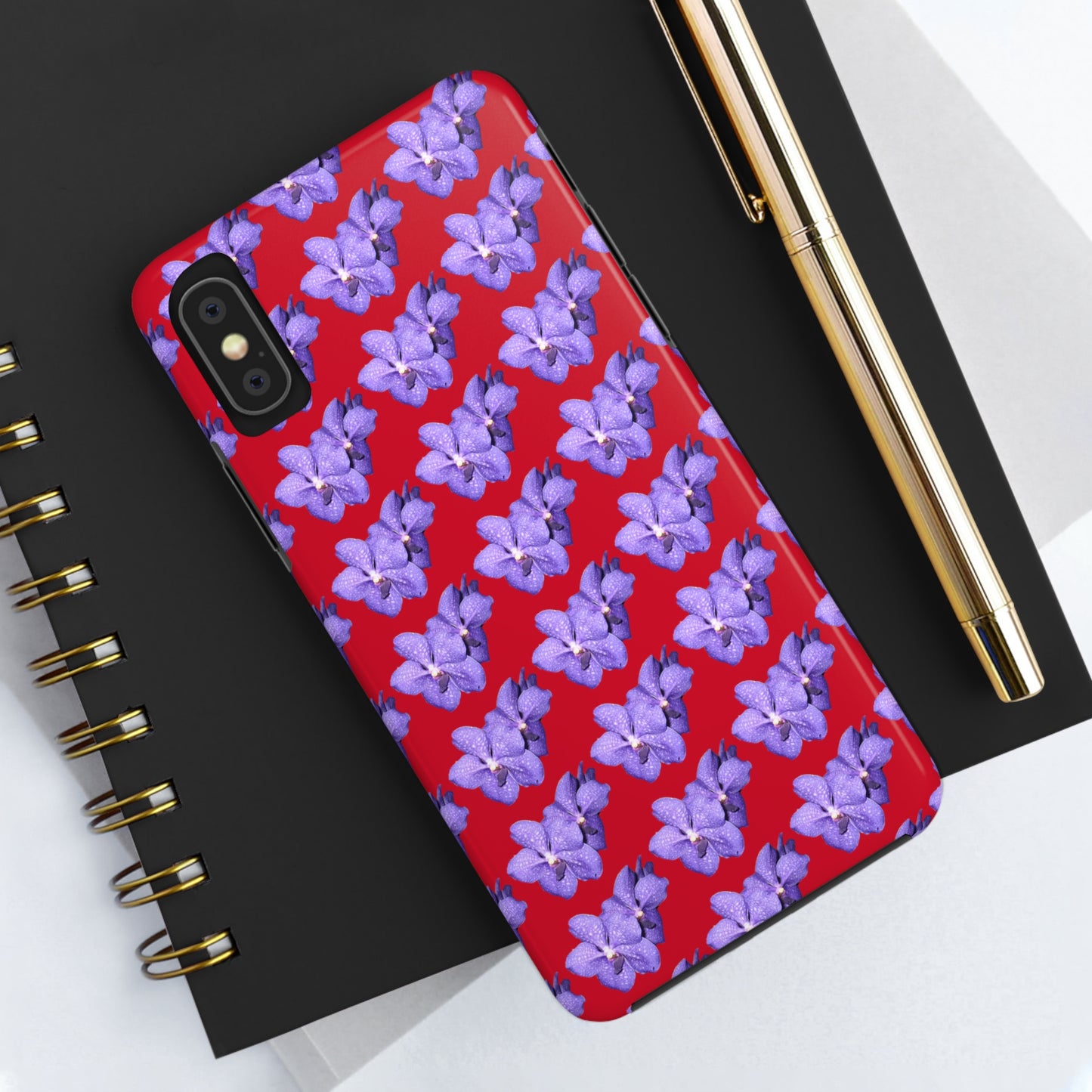 Blue Orchid Red Tough Phone Case