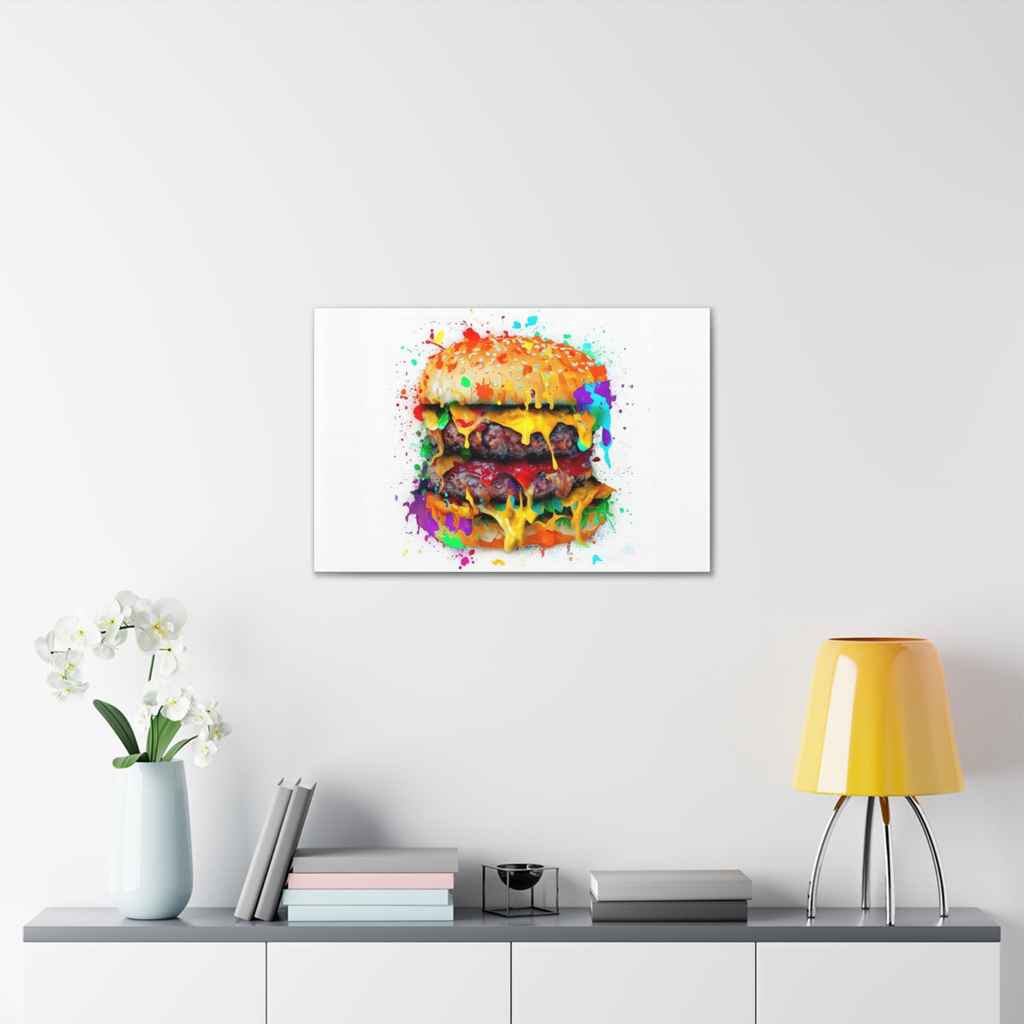 Double Cheese Burger  - Canvas Wall Art