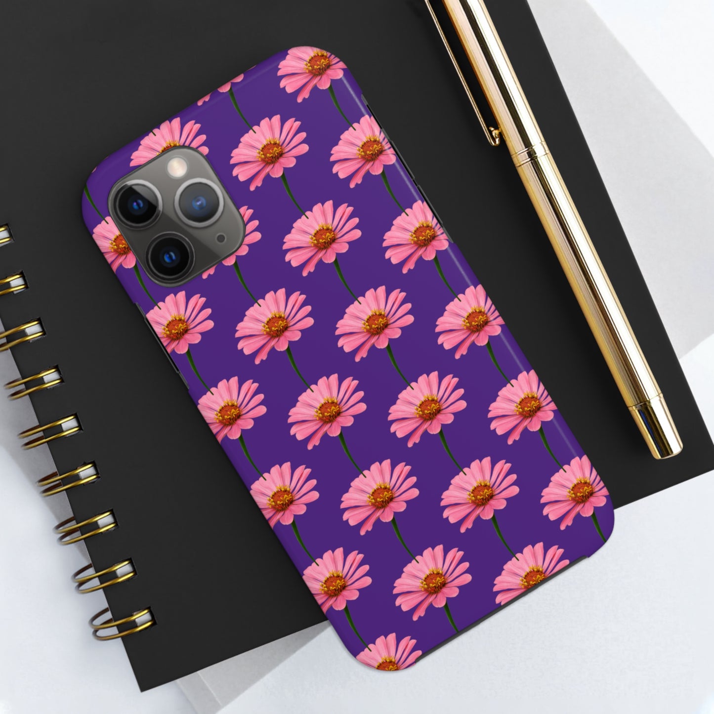 Pink Zinnia Purple Tough Phone Case