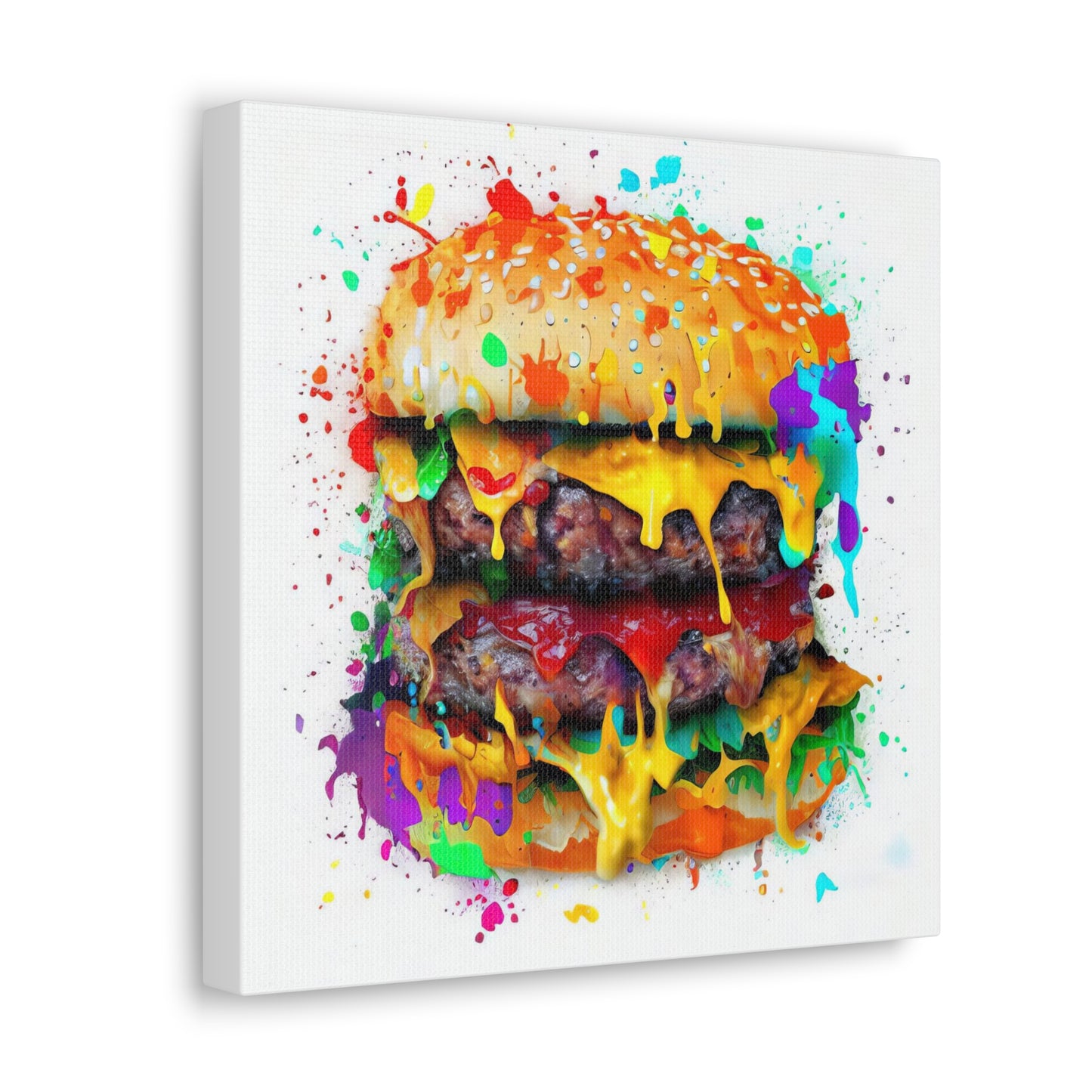 Double Cheese Burger  - Canvas Wall Art