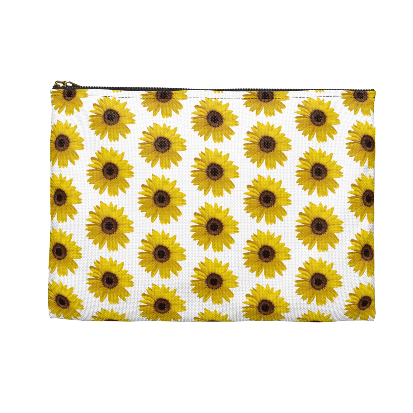 Sunflower White Accessory Pouch