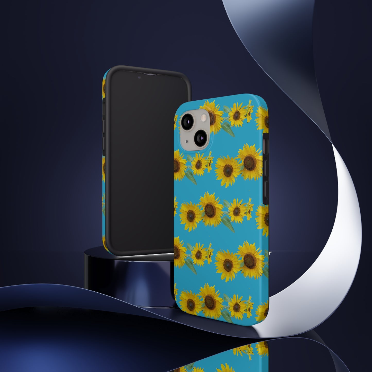 Sunflower Cluster Turquoise Tough Phone Case