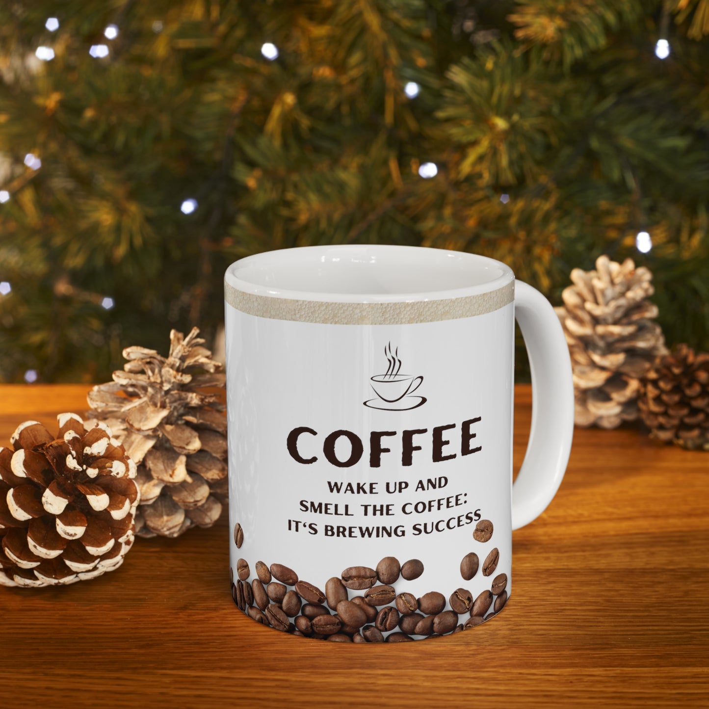 White Coffee Mug 11oz - Wake up