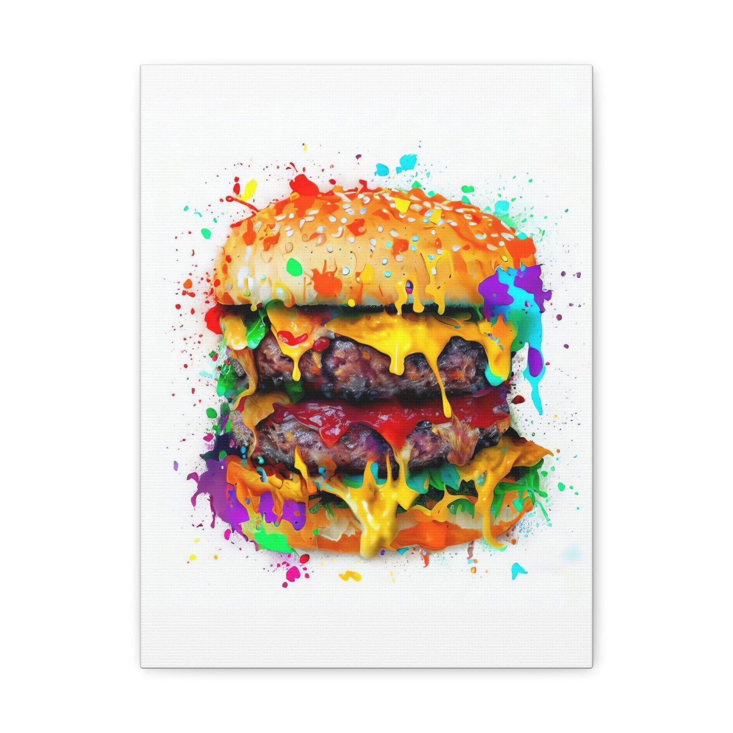 Double Cheese Burger  - Canvas Wall Art