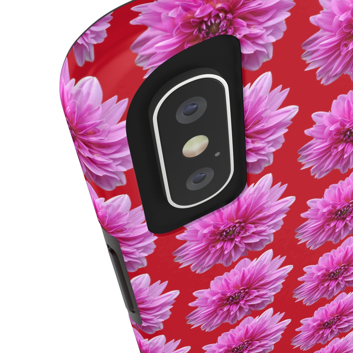 Pink Dahlia Red Tough Phone Case