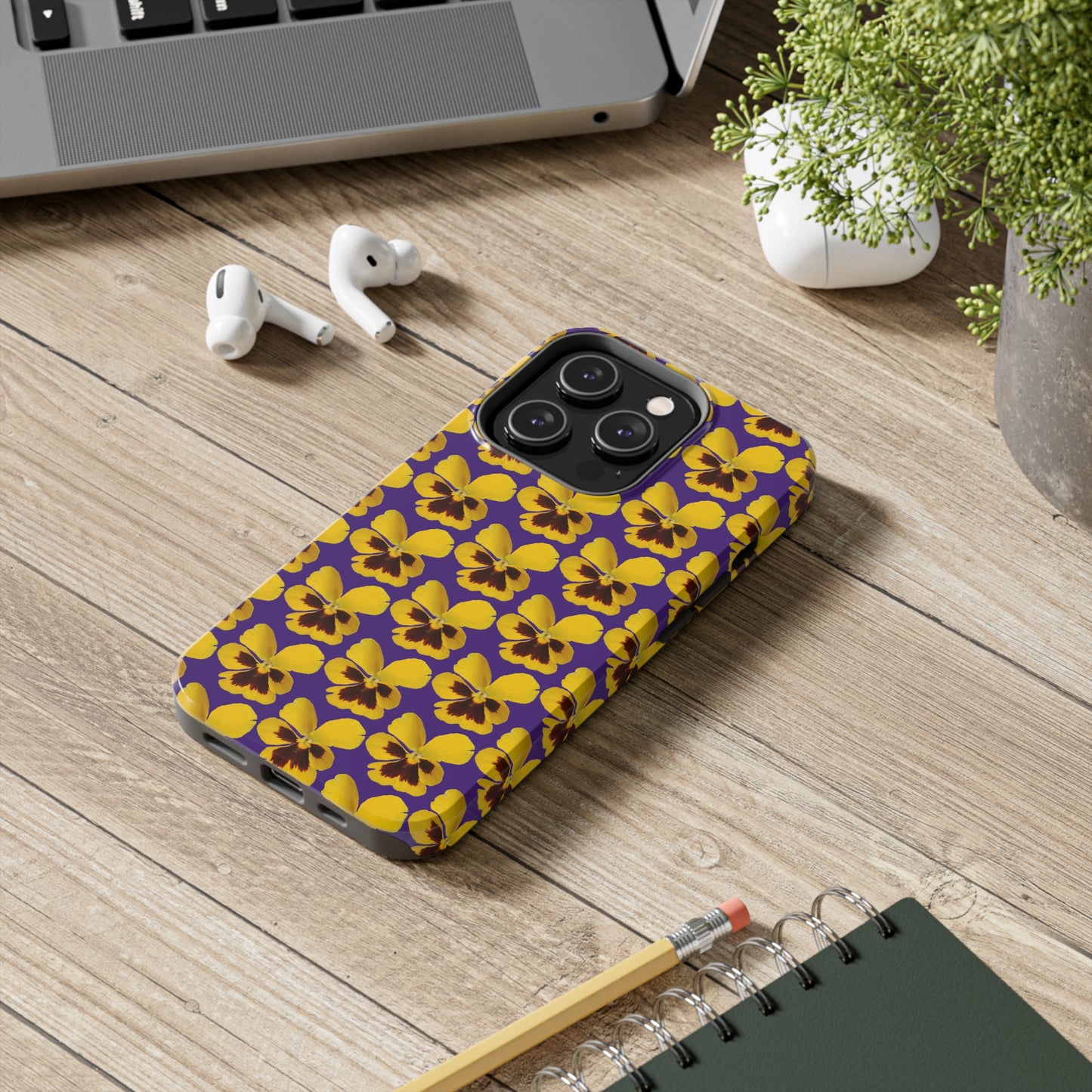 Yellow Pansy Purple Tough Phone Case