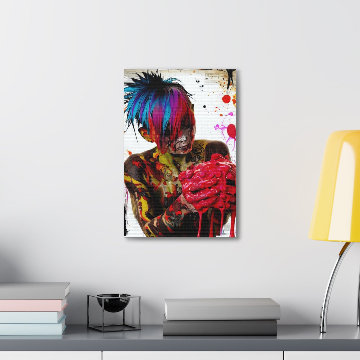 Tattooed Boy with Big Heart  - Canvas Wall Art