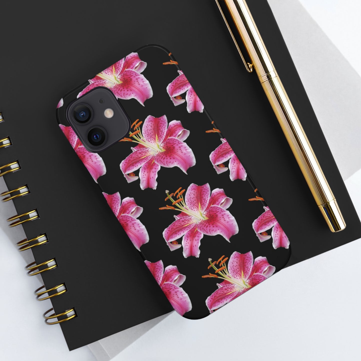 Stargazer Lily Black Tough Phone Case