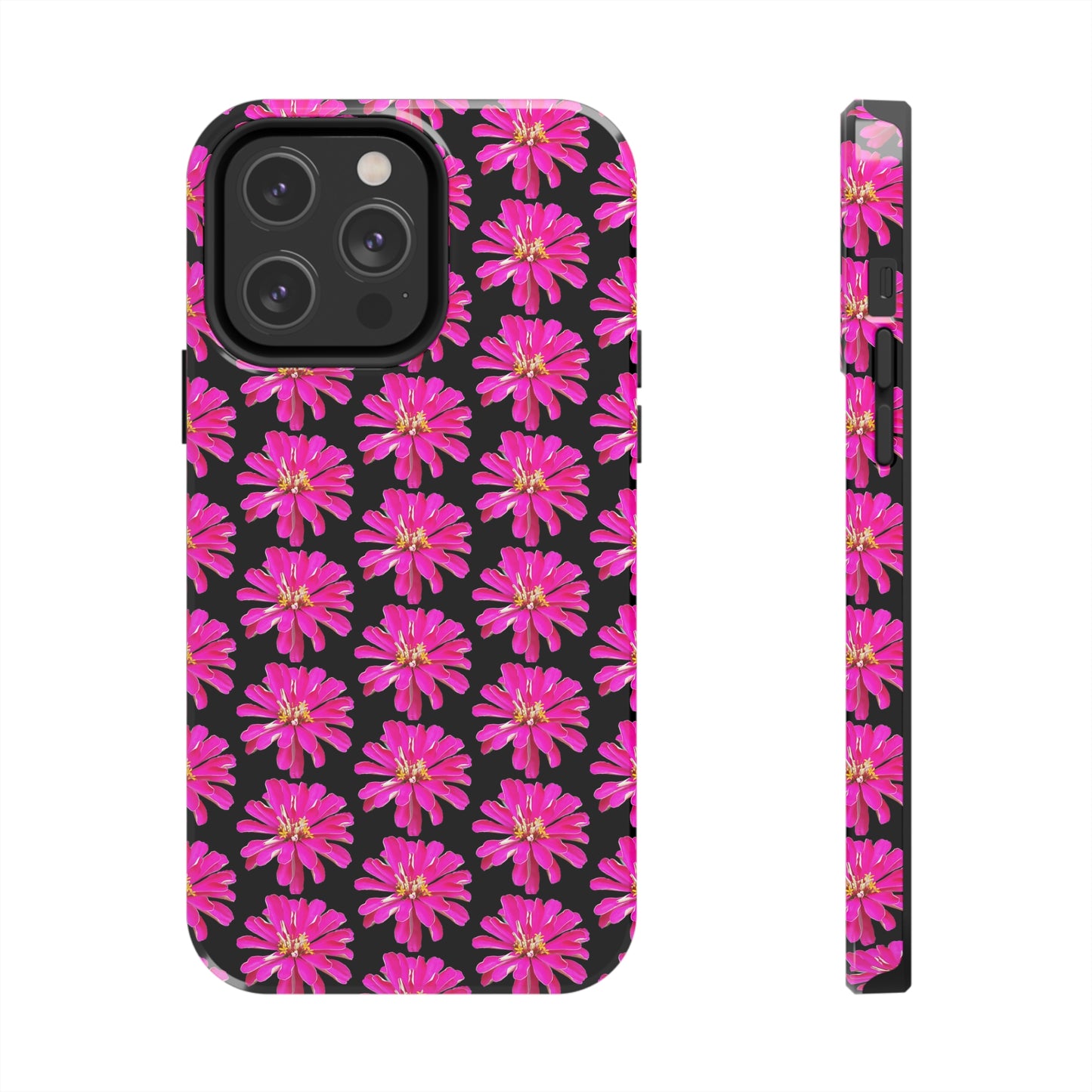 Pink Zinnia Black Tough Phone Case