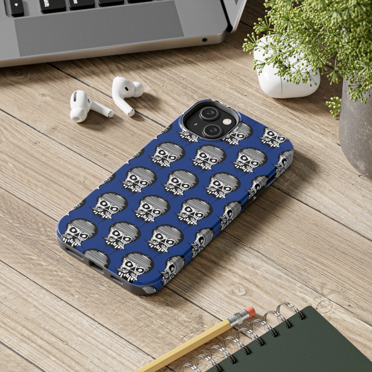 Skull Blue Tough Phone Case