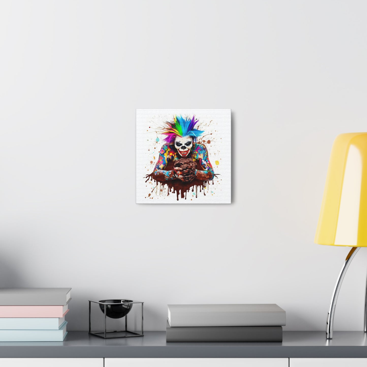 Creepy Clown Chocolate Ice Cream  - Canvas Wall Art