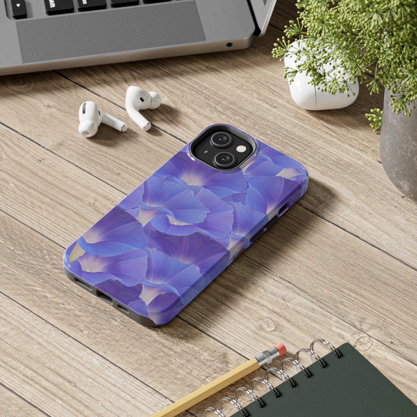 Blue Morning Glory Layers Tough Phone Case