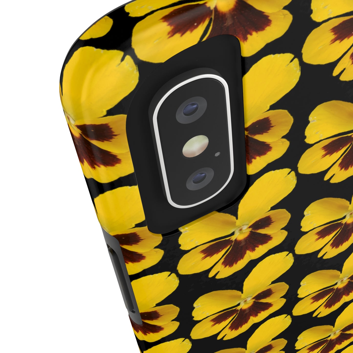 Yellow Pansy Black Tough Phone Case