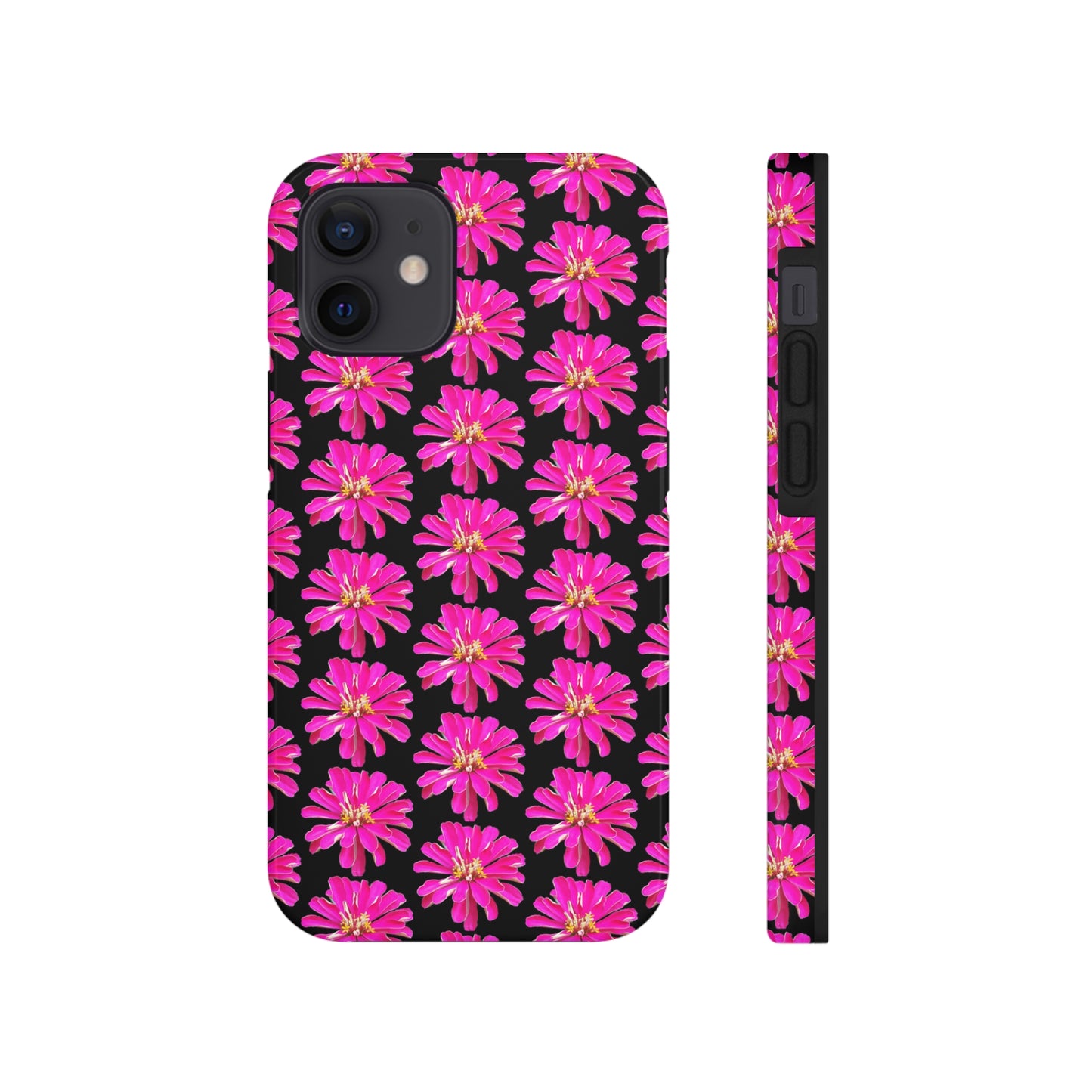 Pink Zinnia Black Tough Phone Case