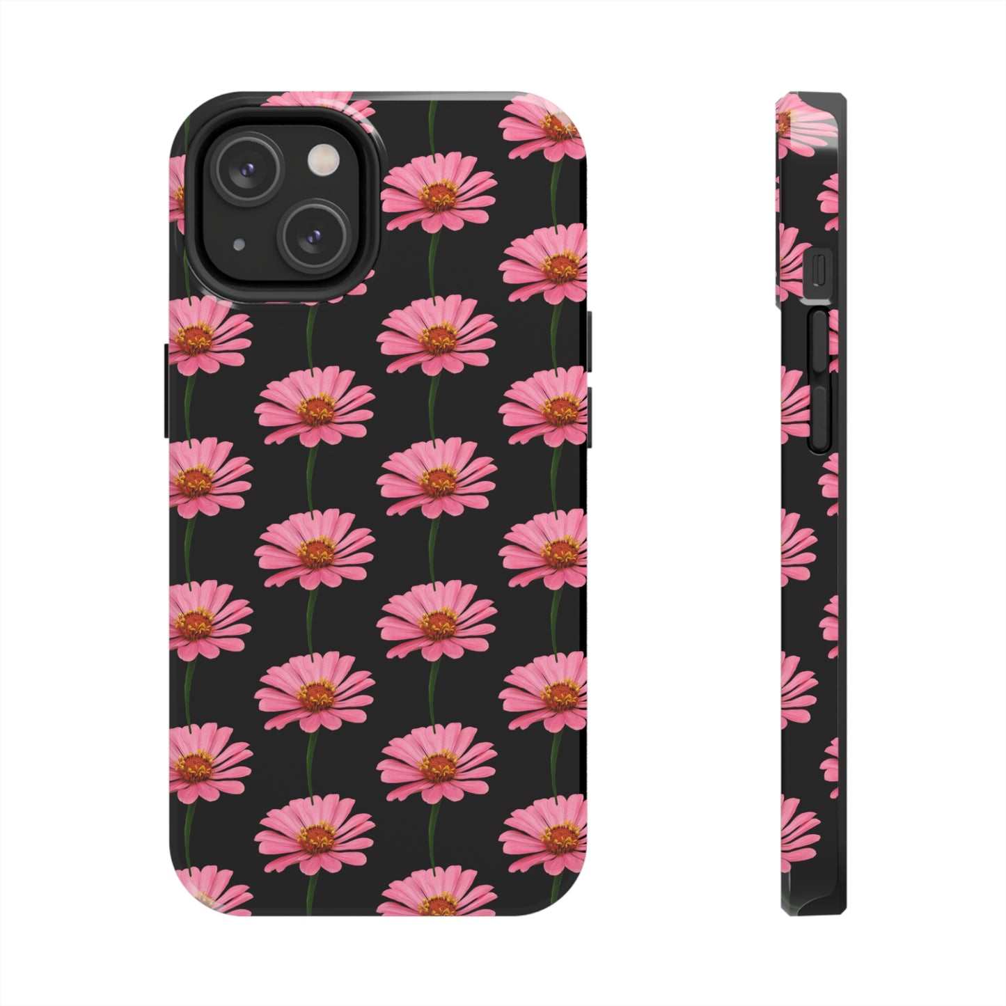 Pink Zinnia Black Tough Phone Case