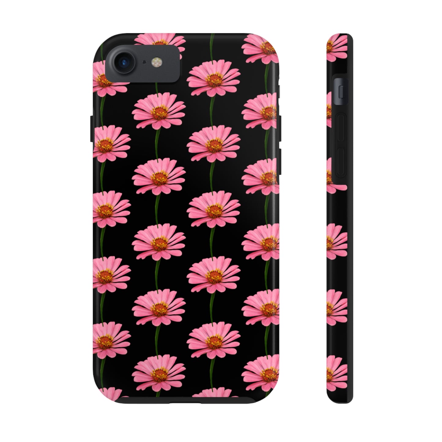 Pink Zinnia Black Tough Phone Case