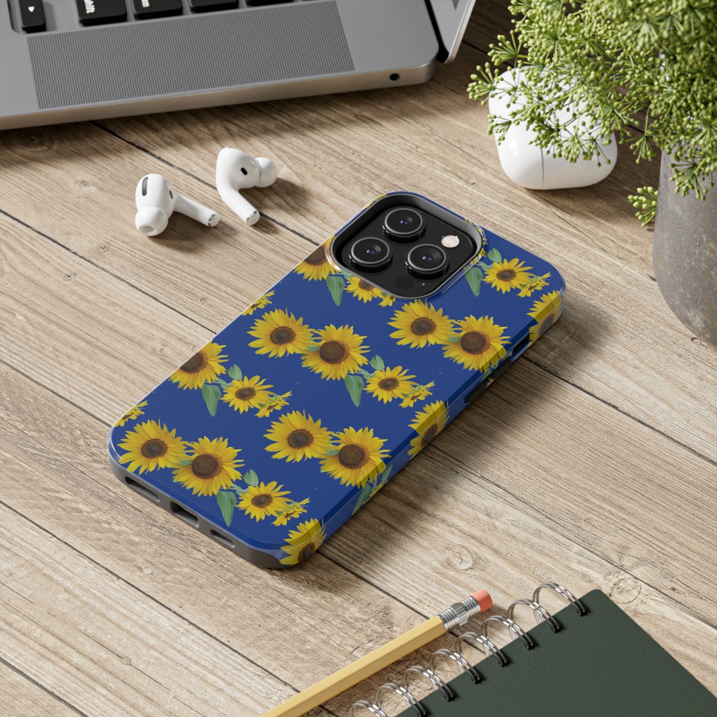 Sunflower Cluster Blue Tough Phone Case