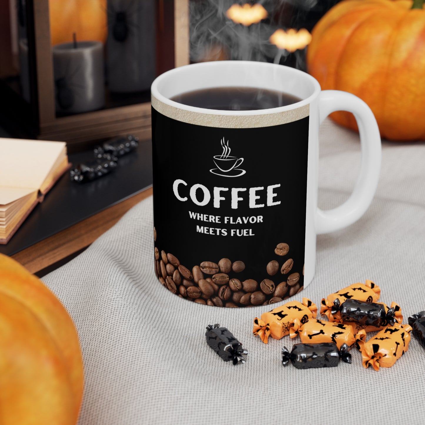 Black Coffee Mug 11oz - Where Flavor Meets Fuel