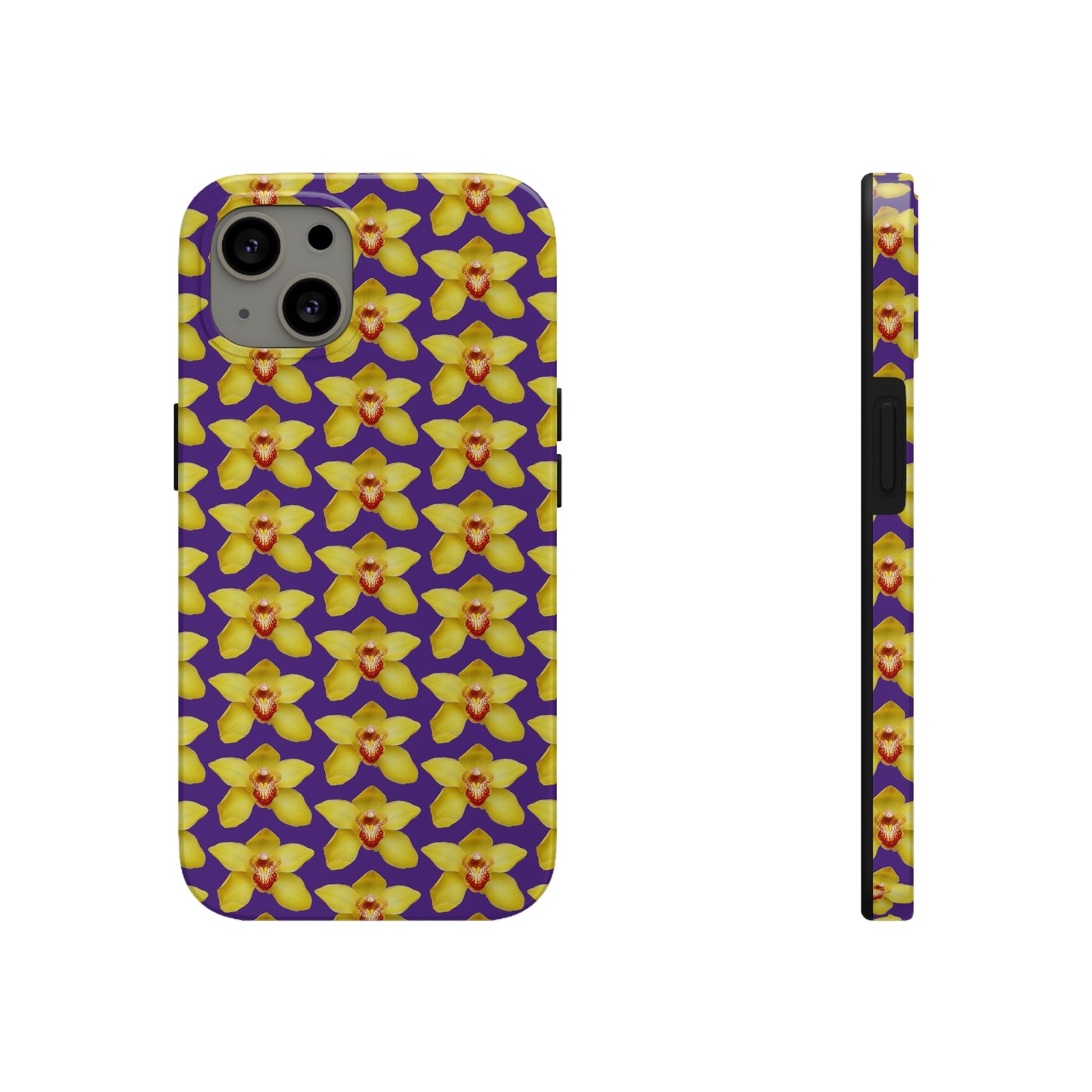 Yellow Cymbidium Orchid Purple Tough Phone Case