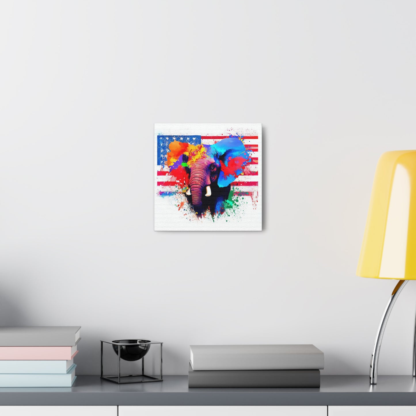 Elephant American Flag - Canvas Wall Art