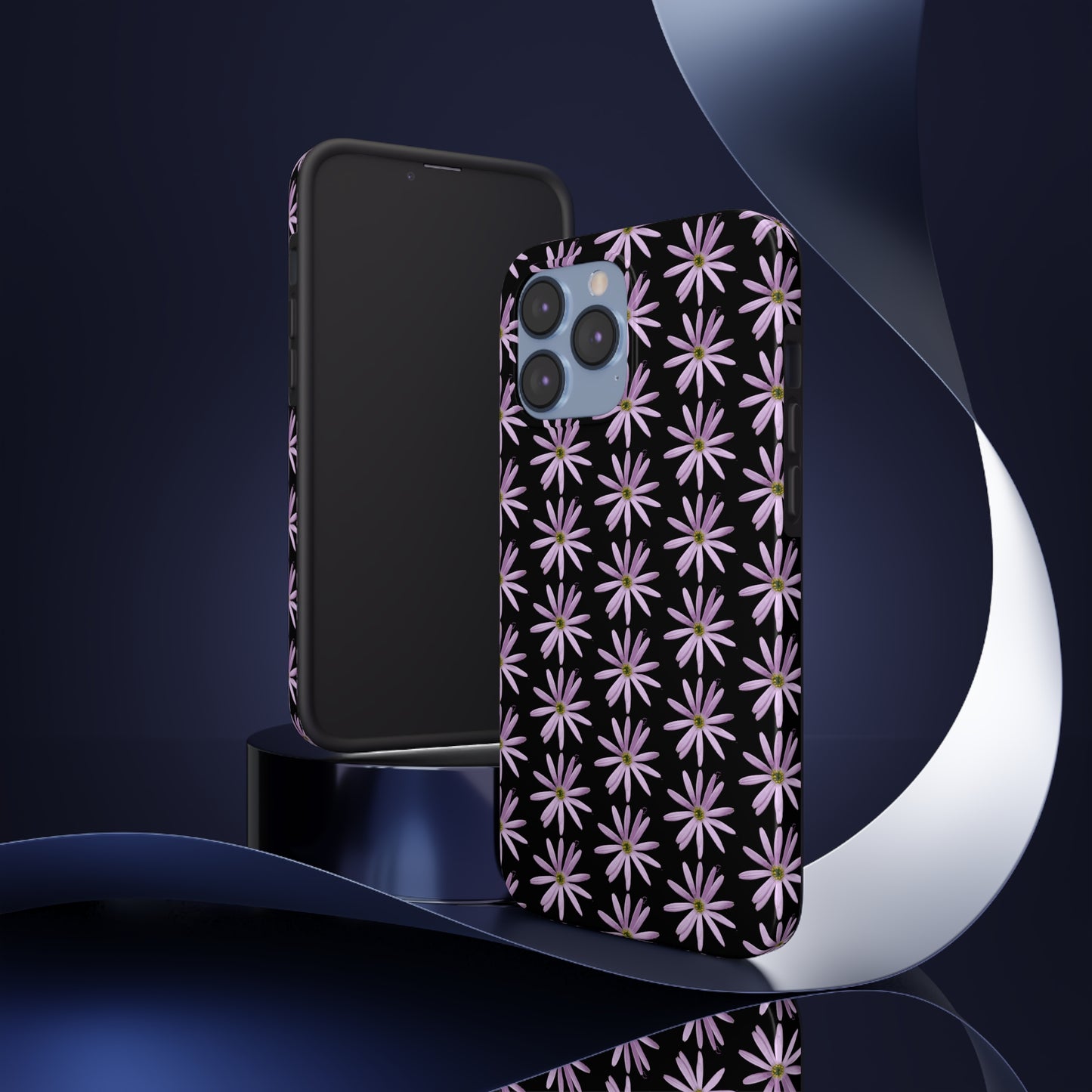 Aster Black Tough Phone Case