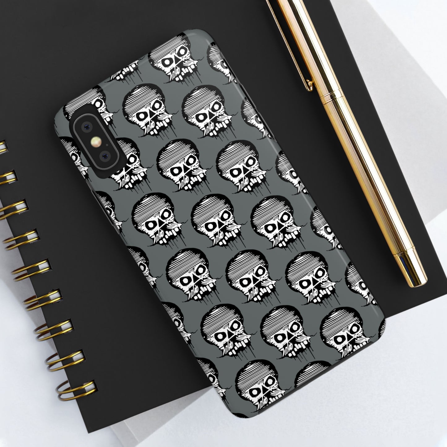 Skull Grey Tough Phone Case