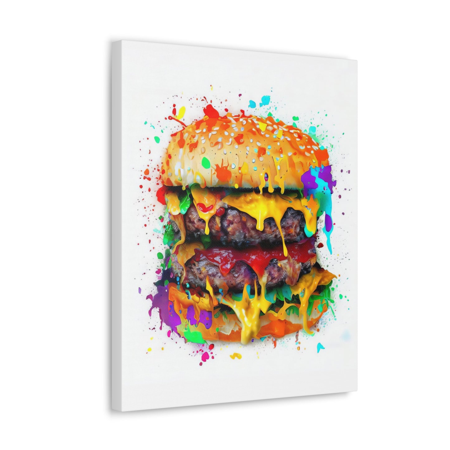 Double Cheese Burger  - Canvas Wall Art