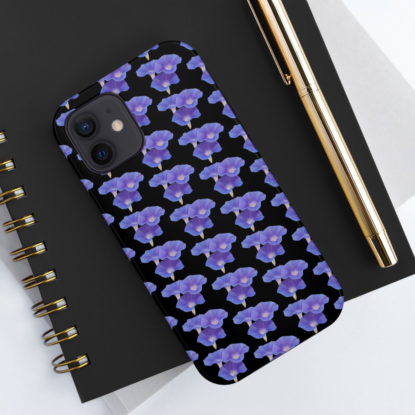 Purple Morning Glory Black Tough Phone Case