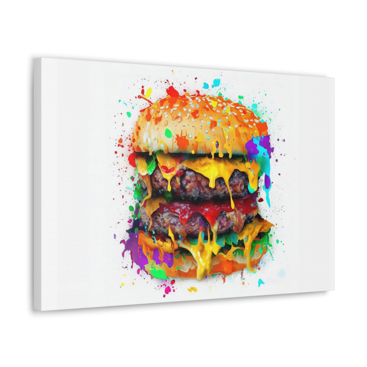 Double Cheese Burger  - Canvas Wall Art