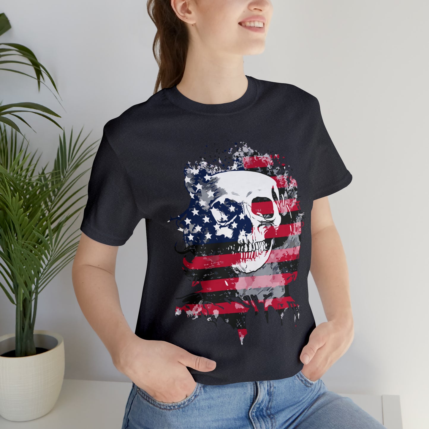 Skull and Flag Unisex Jersey Short Sleeve Tee