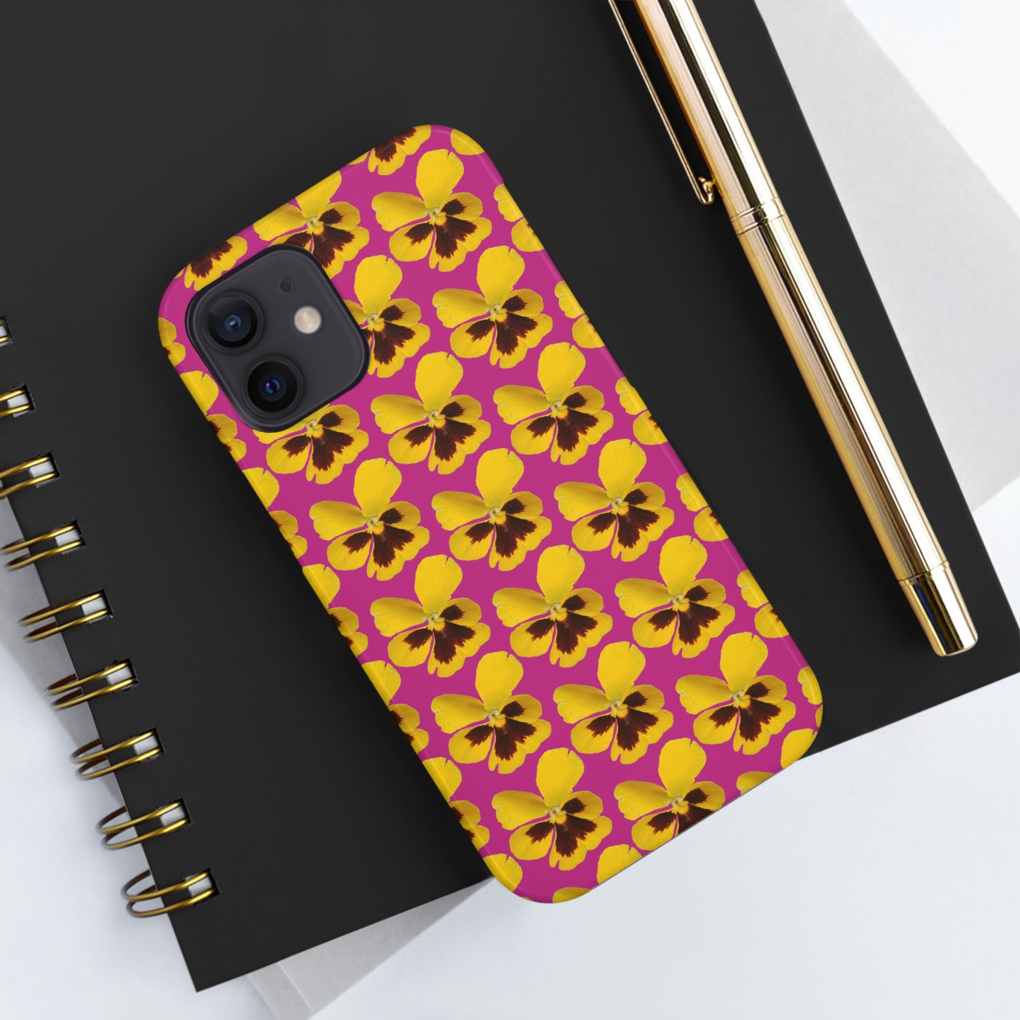 Yellow Pansy Pink Tough Phone Case