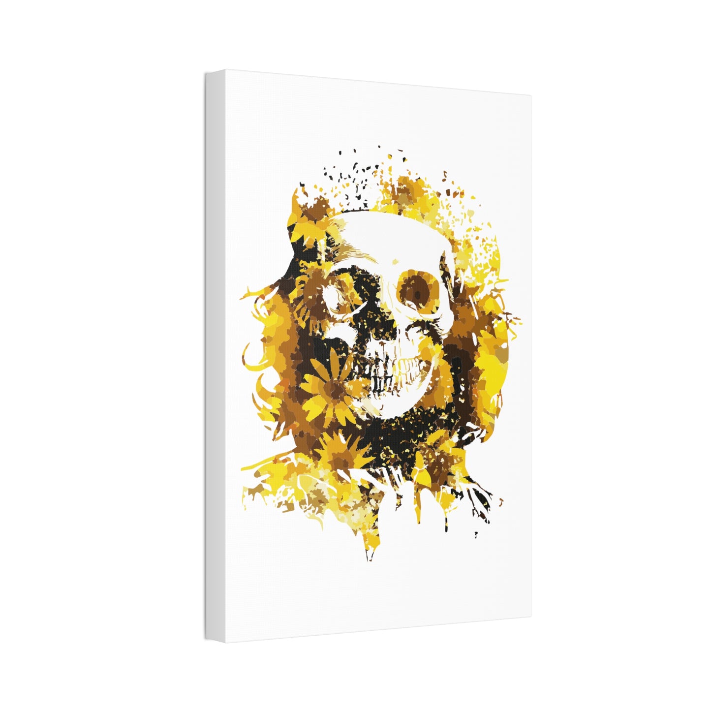 Sunflower Skull Canvas Stretched, 1.5''