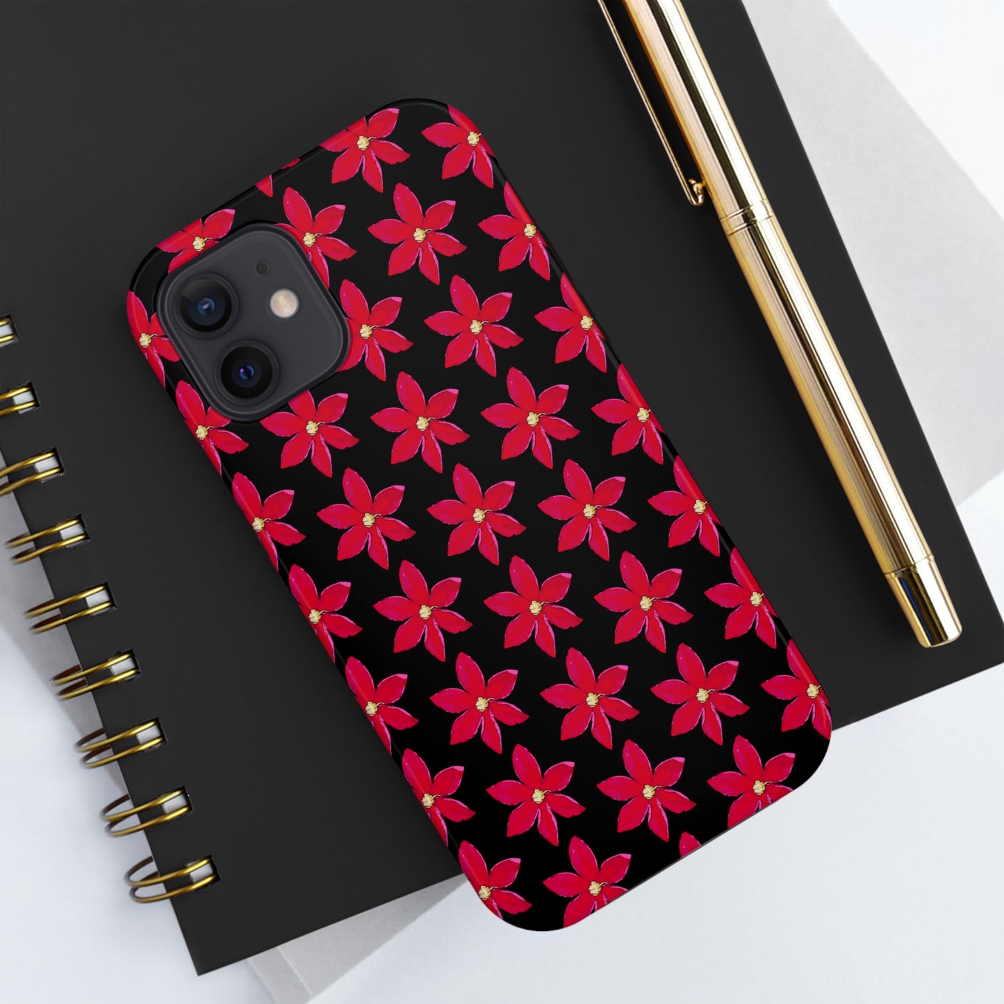 Regency Clematis Black Tough Phone Case