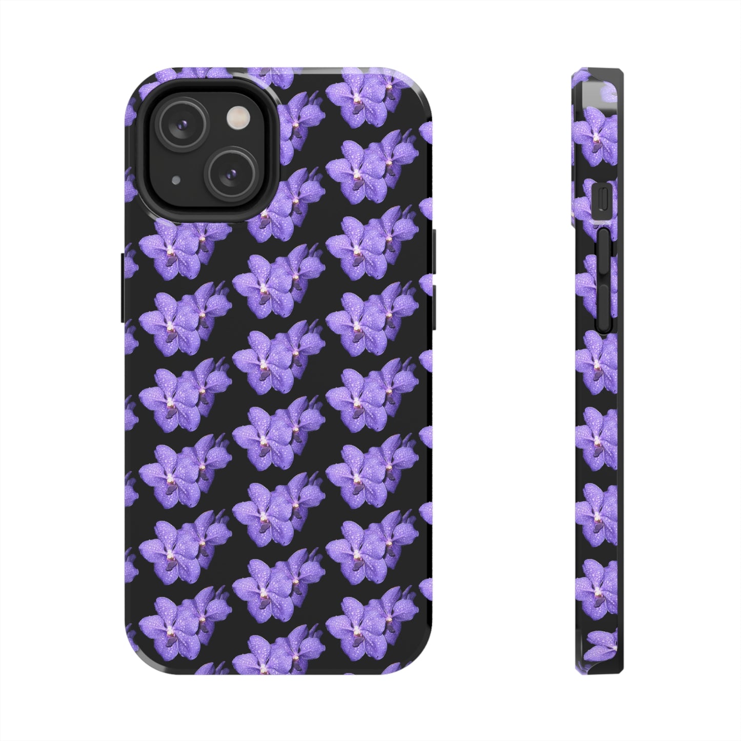 Blue Orchid Black Tough Phone Case