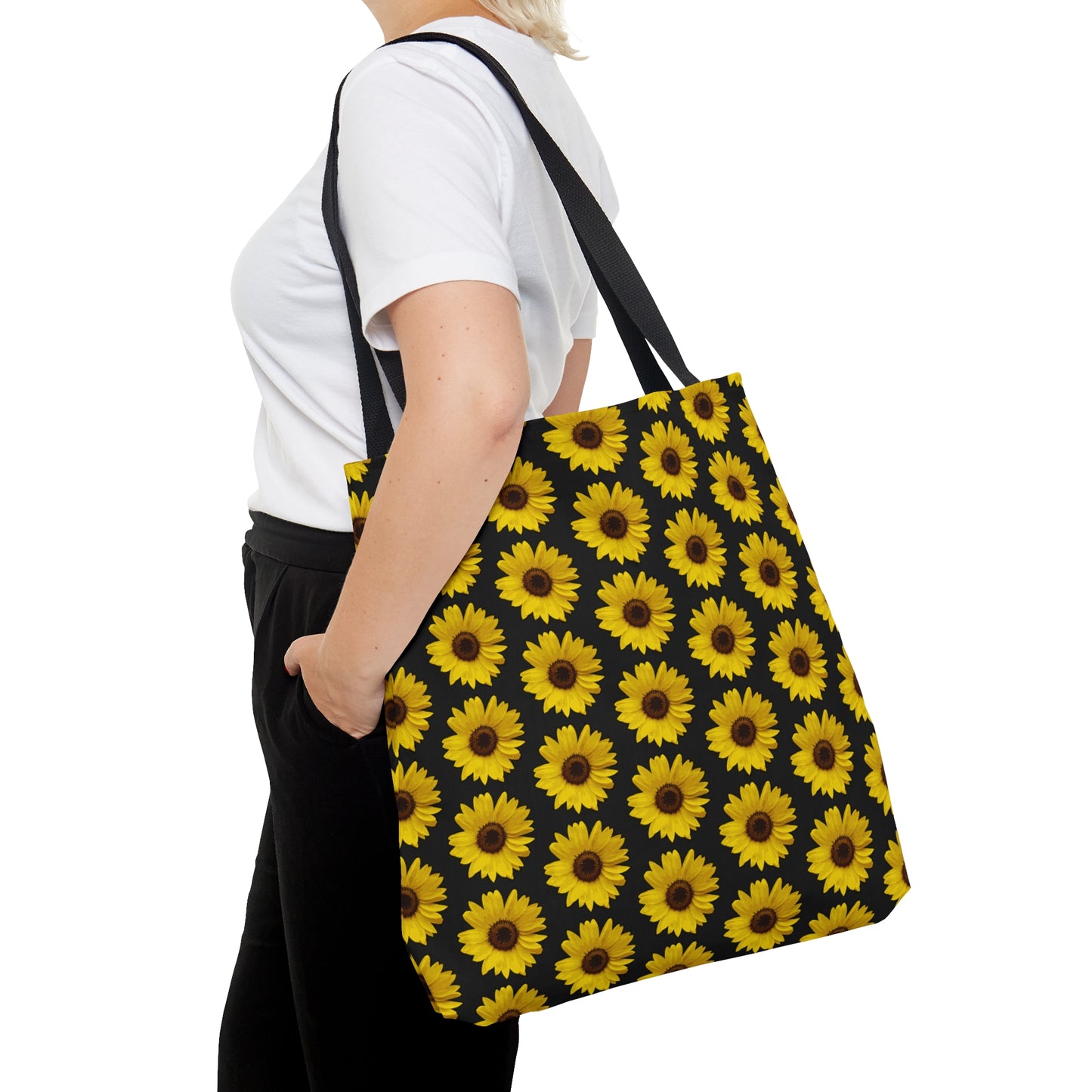 Sunflower Black Tote Bag