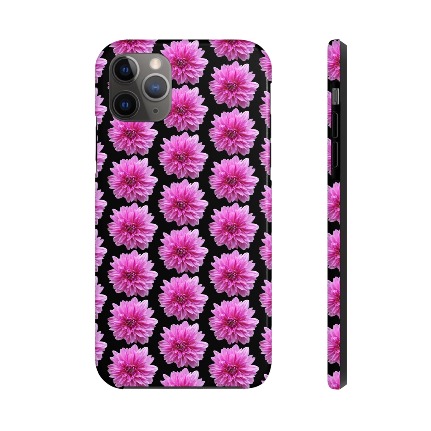 Pink Dahlia Black Tough Phone Case