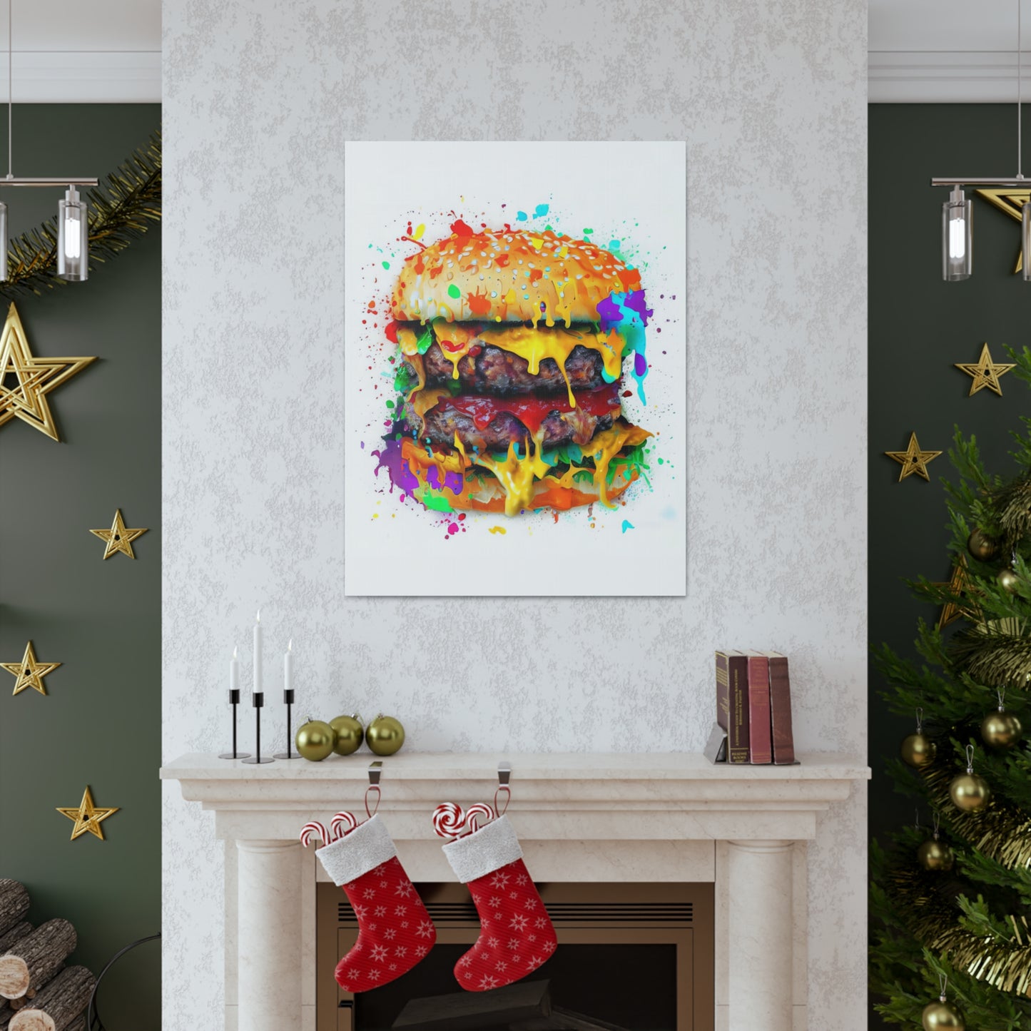 Double Cheese Burger  - Canvas Wall Art