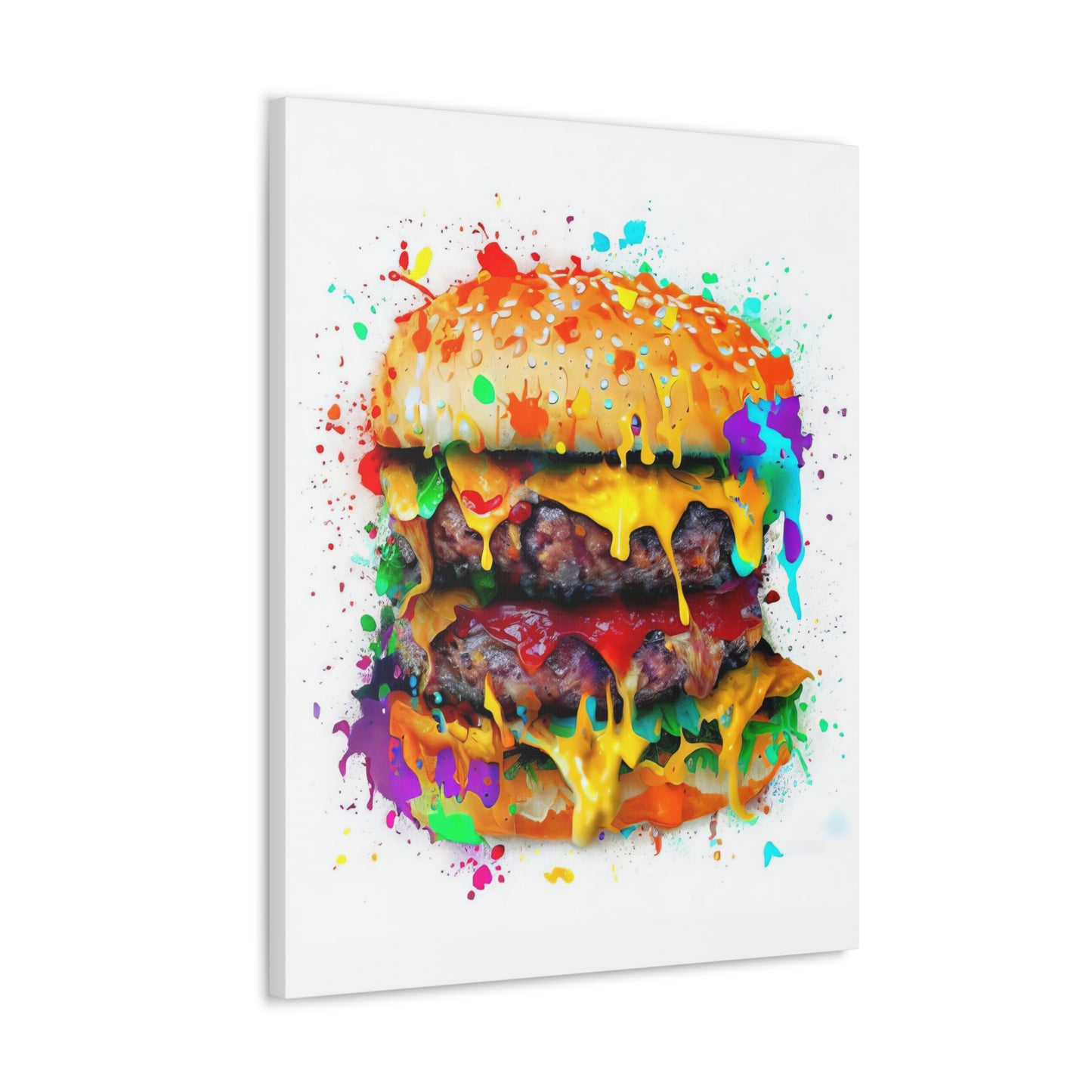 Double Cheese Burger  - Canvas Wall Art