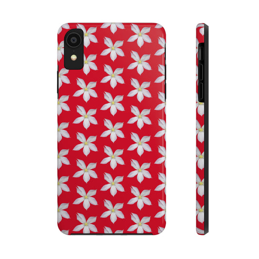 White Clematis Red Tough Phone Case