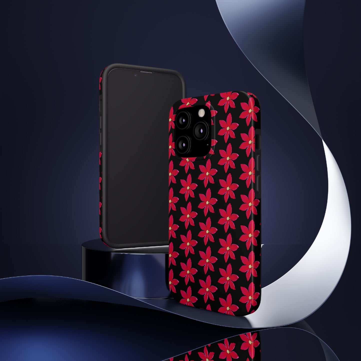 Regency Clematis Black Tough Phone Case