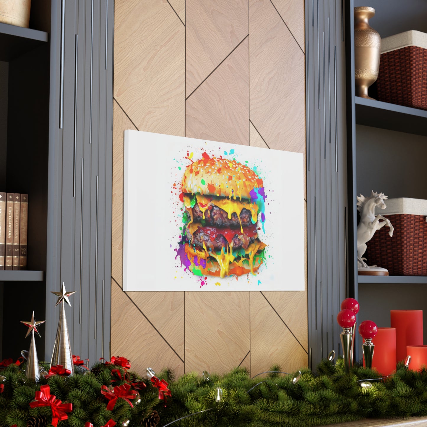 Double Cheese Burger  - Canvas Wall Art