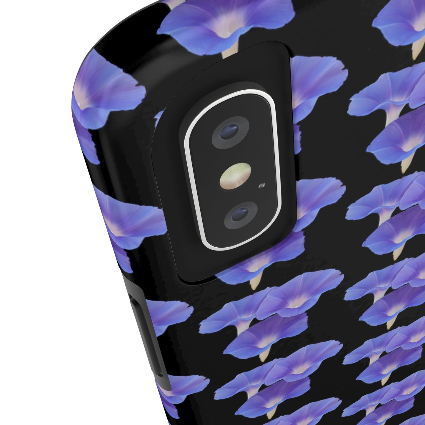 Purple Morning Glory Black Tough Phone Case