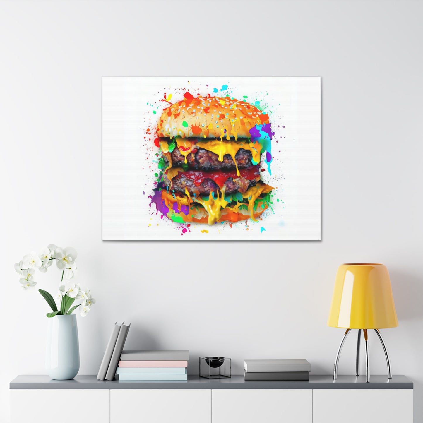 Double Cheese Burger  - Canvas Wall Art